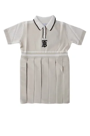 Burberry Kids Monogram Pleated Polo Dress