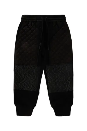 Burberry Kids Monogram Quilted Panel Jogging Pants