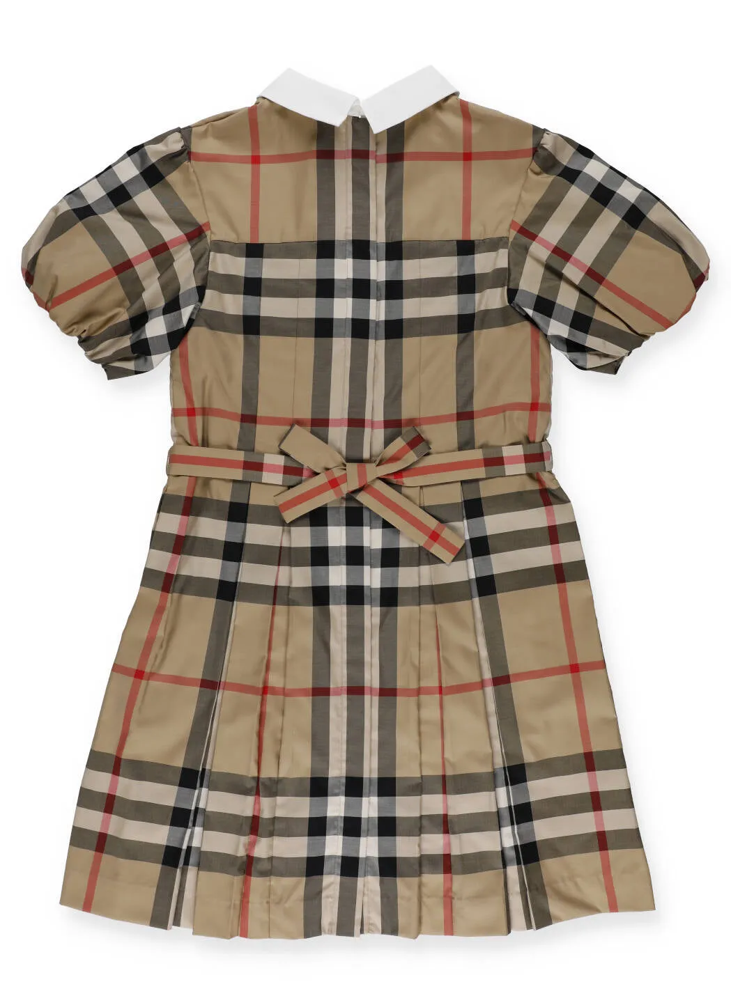 Burberry Kids Puff Sleeve Check Print Dress