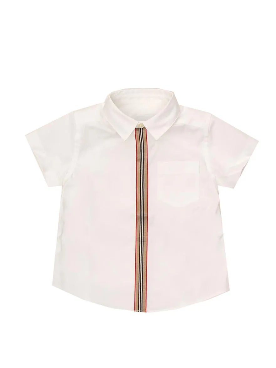 Burberry Kids Stripe Detail Short Sleeve Shirt