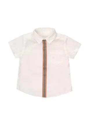 Burberry Kids Stripe Detail Short Sleeve Shirt