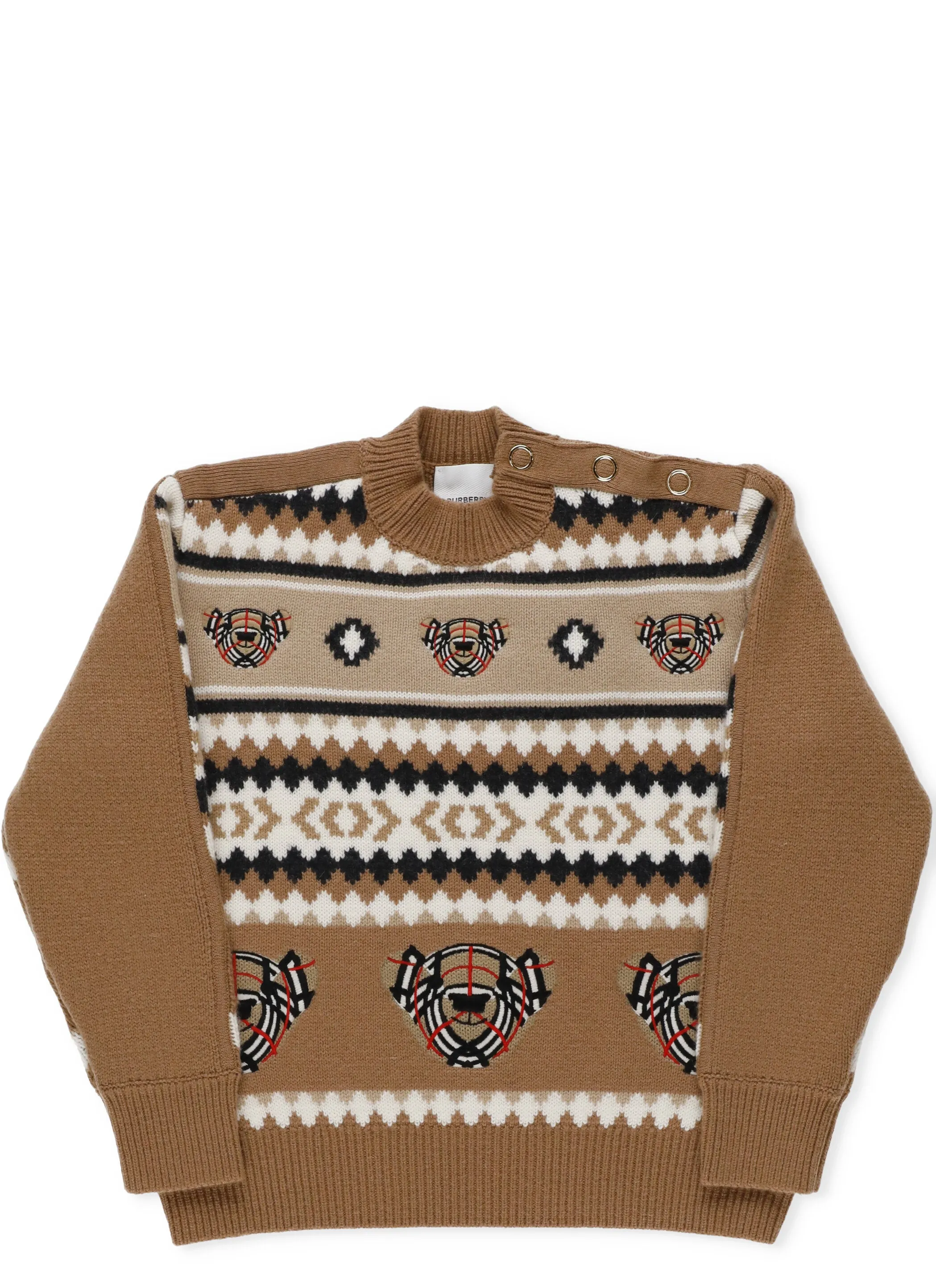 Burberry Kids Thomas Bear Geometric Intarsia-Knit Jumper
