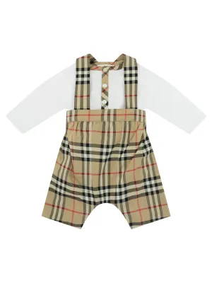 Burberry Kids Two-Piece Vintage Check Dungaree Set