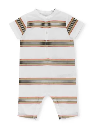 Burberry Kids Vintage Check Stripe Baby Romper