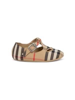 Burberry Kids Vintage Check T-Bar Crib Shoes