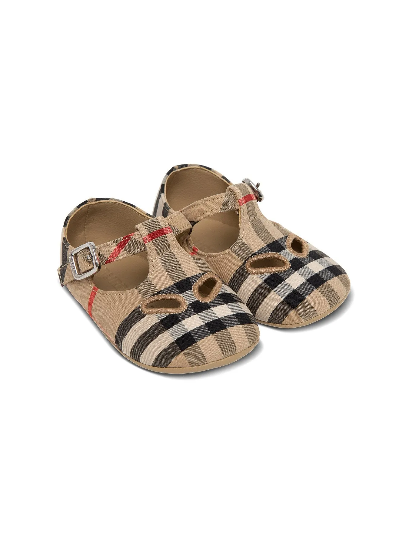 Burberry Kids Vintage Check T-Bar Crib Shoes