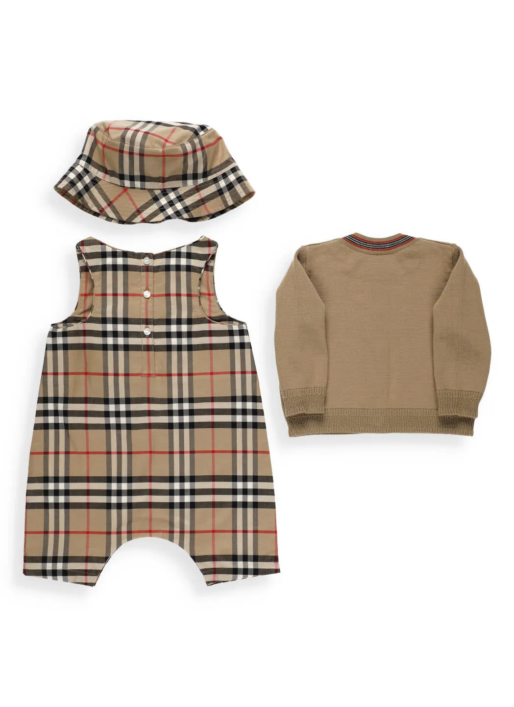 Burberry Kids Vintage Check Three-Piece Babygrow Set