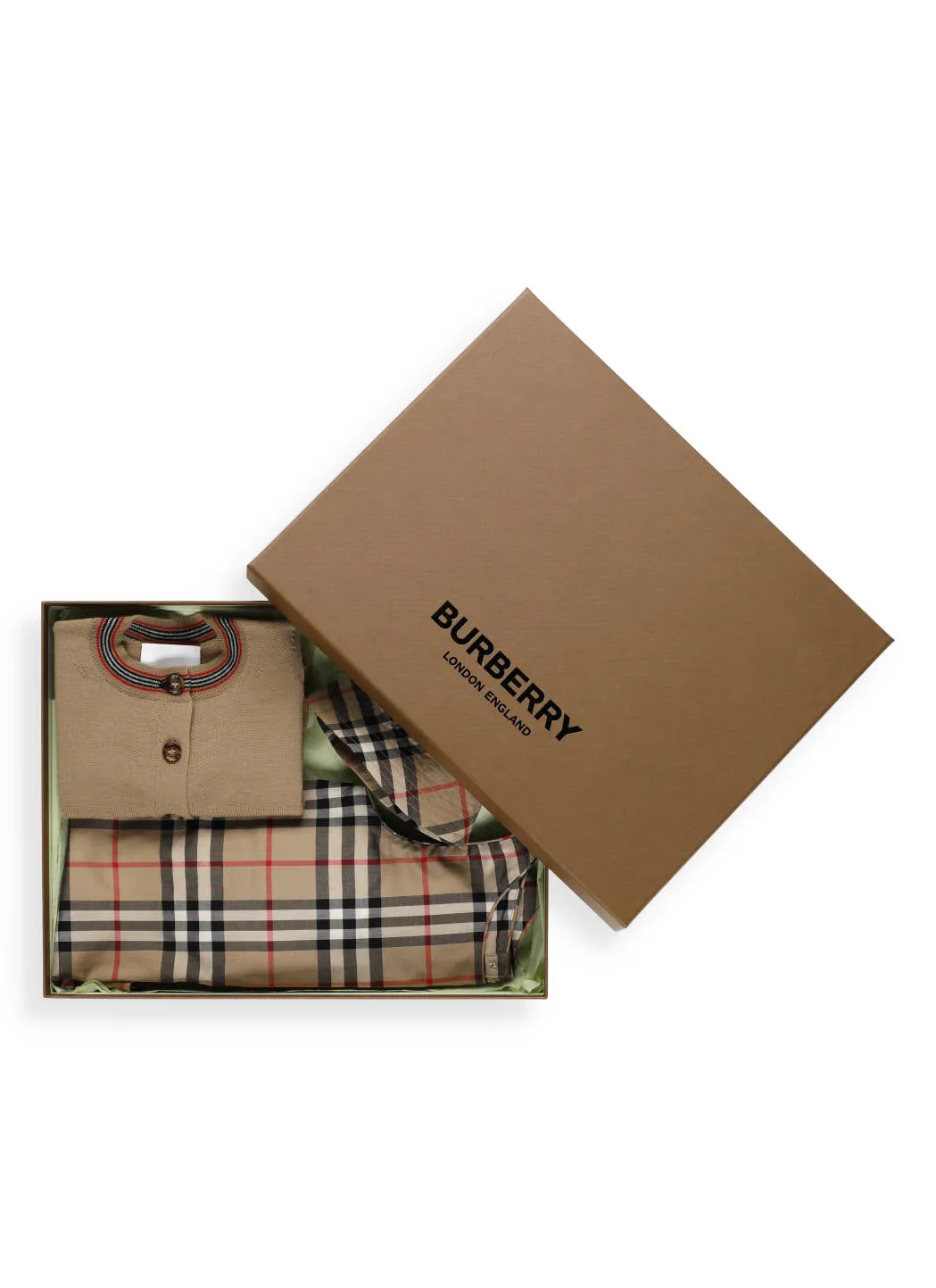 Burberry Kids Vintage Check Three-Piece Babygrow Set