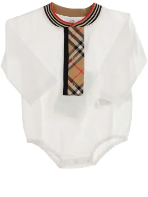 Burberry Kids Vintage Check Trim Bodysuit
