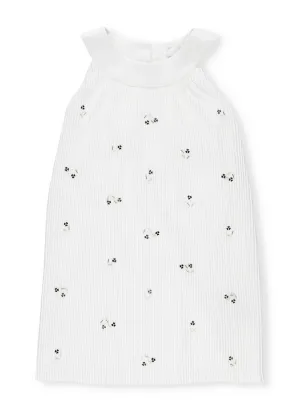 Chlo Kids Bead Embellished Ribbed Dress