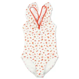 Chlo Kids Floral Printed Ruffled Swimsuit