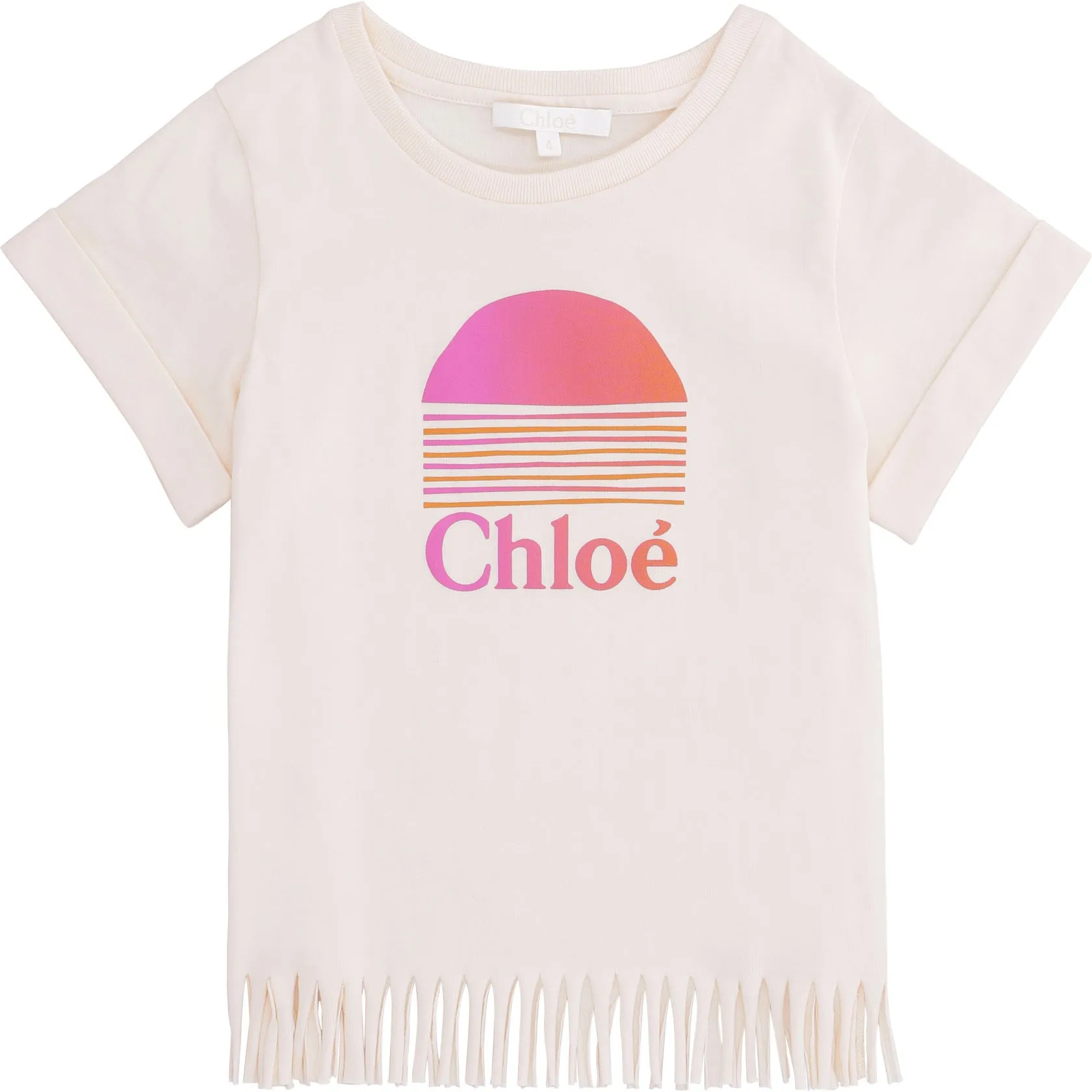 Chlo Kids Fringed Hem T-Shirt