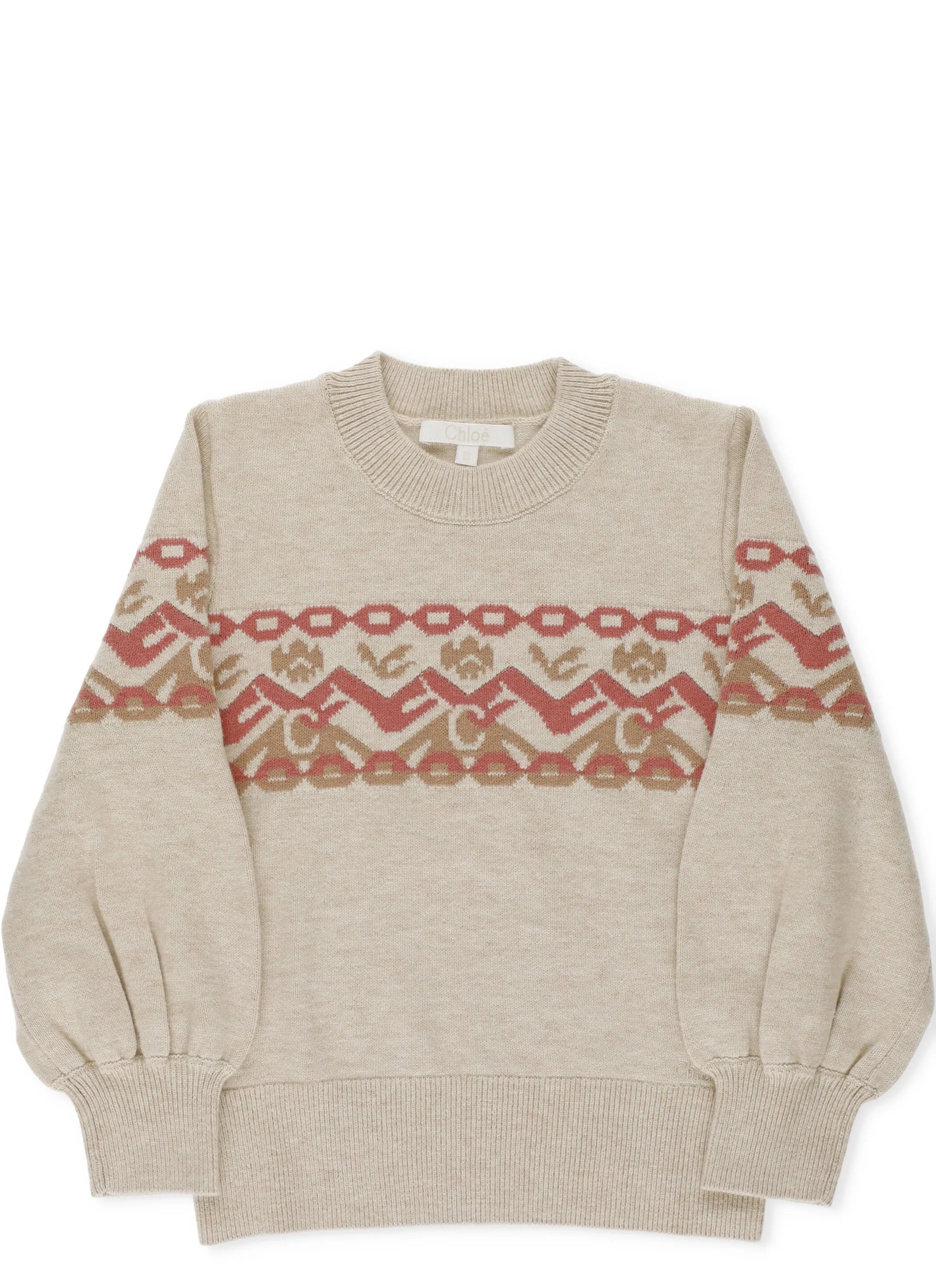 Chlo Kids Geometric Intarsia Knit Jumper