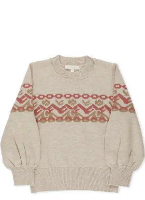 Chlo Kids Geometric Intarsia Knit Jumper