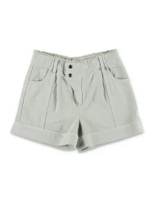 Chlo Kids High Waist Logo Patch Asymmetrical Shorts