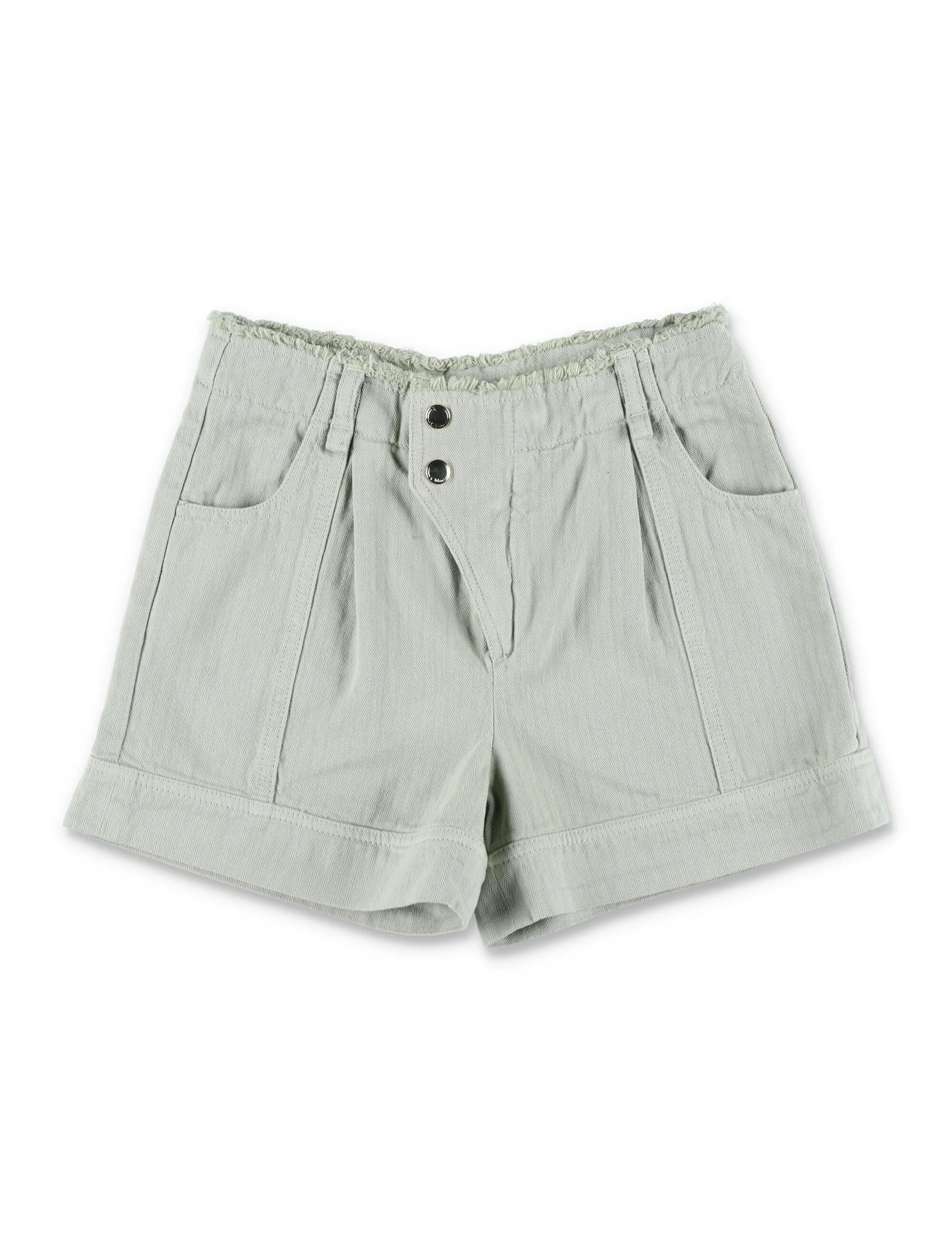 Chlo Kids High Waist Logo Patch Asymmetrical Shorts