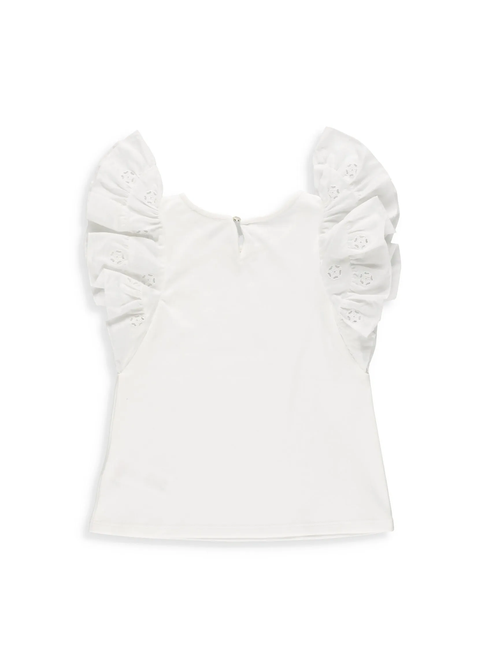 Chlo Kids Keyhole Detailed Ruffled Top