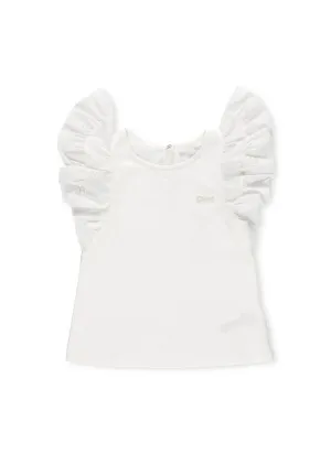 Chlo Kids Keyhole Detailed Ruffled Top