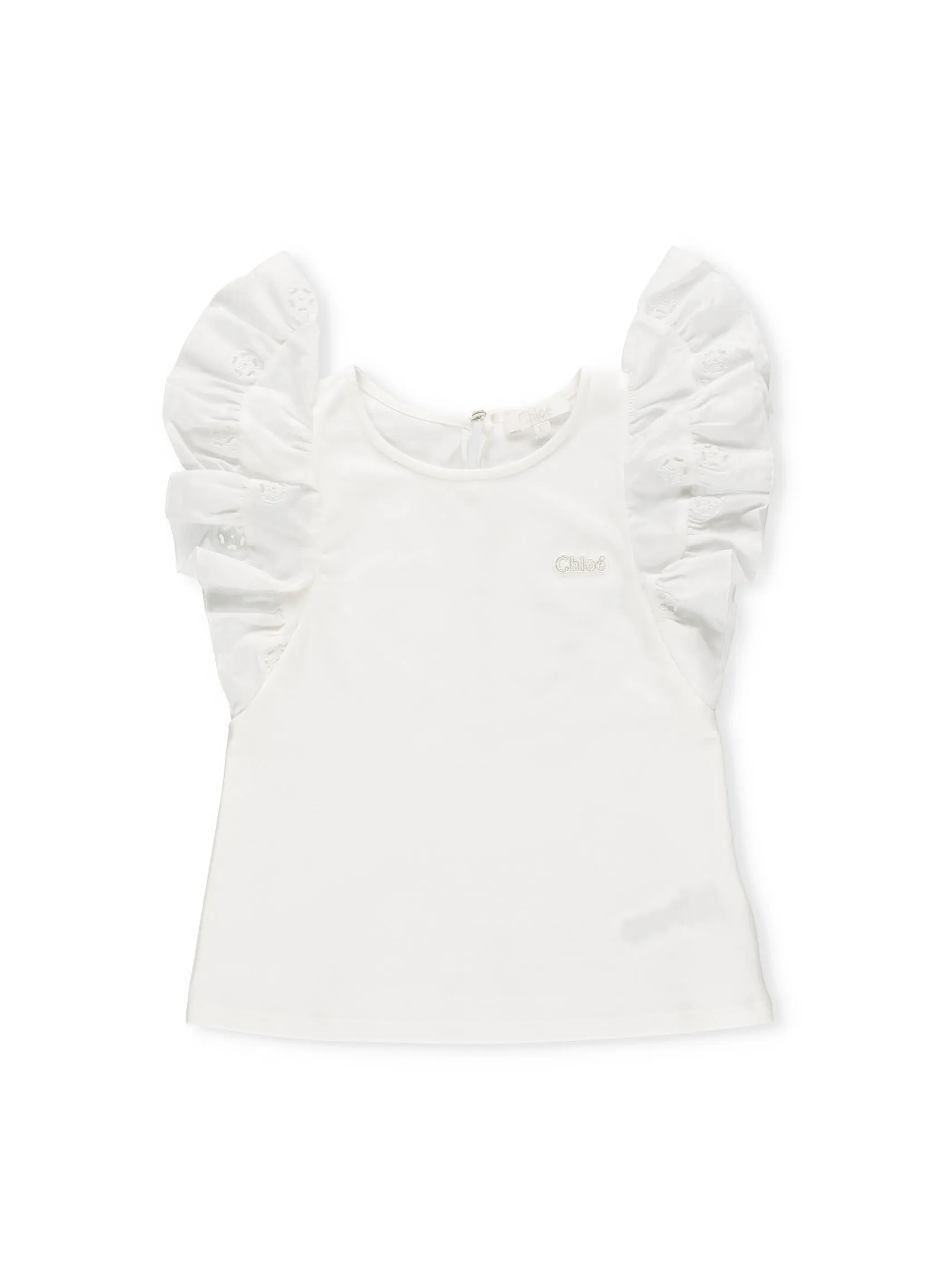 Chlo Kids Keyhole Detailed Ruffled Top