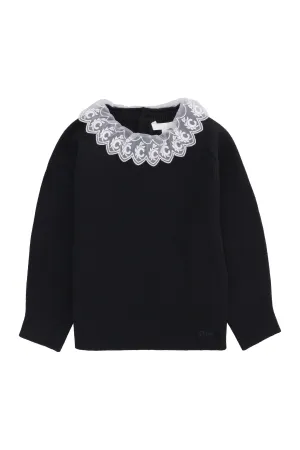 Chlo Kids Lace Collar Jumper