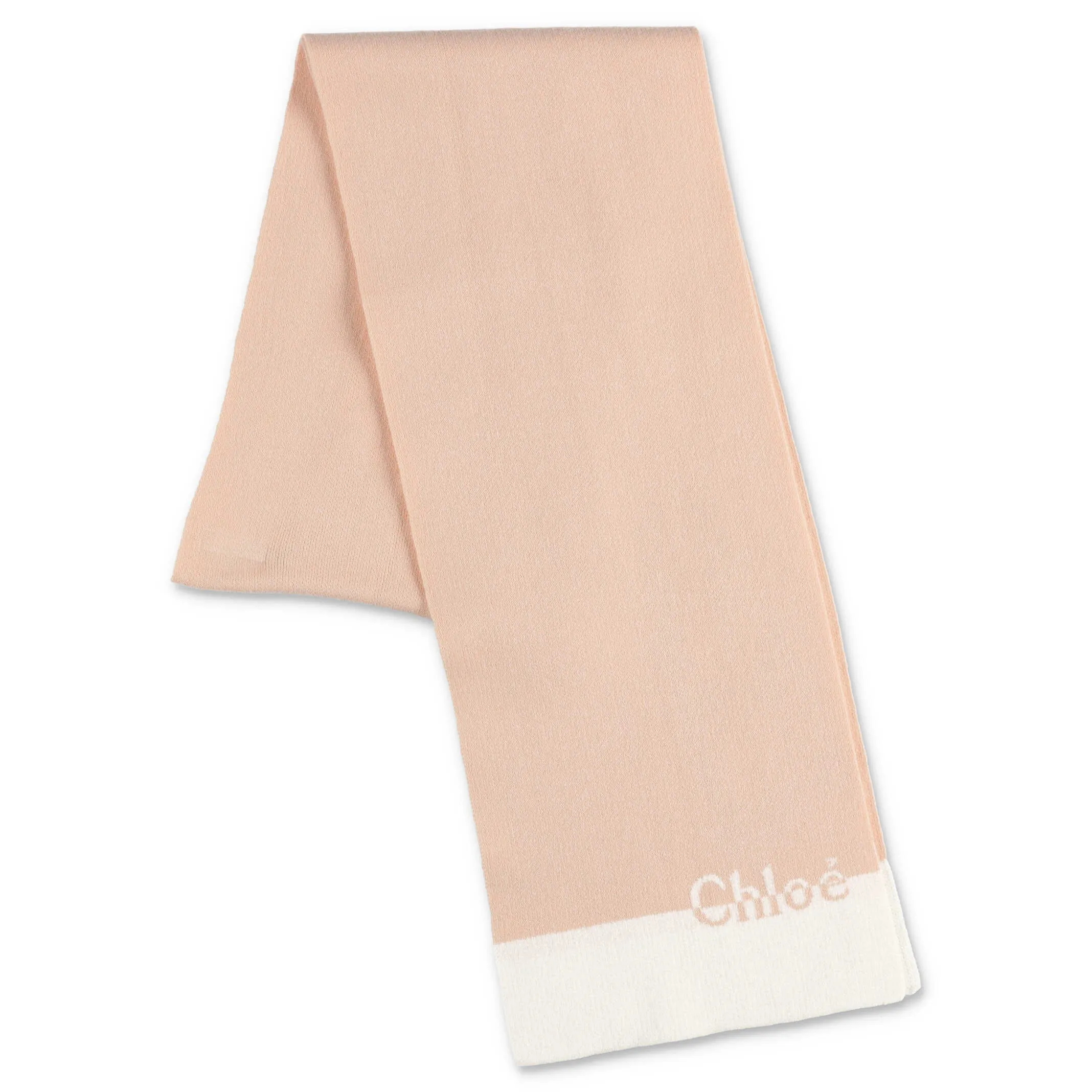 Chlo Kids Logo Intarsia Two-Tone Scarf