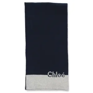 Chlo Kids Logo Intarsia Two-Tone Scarf