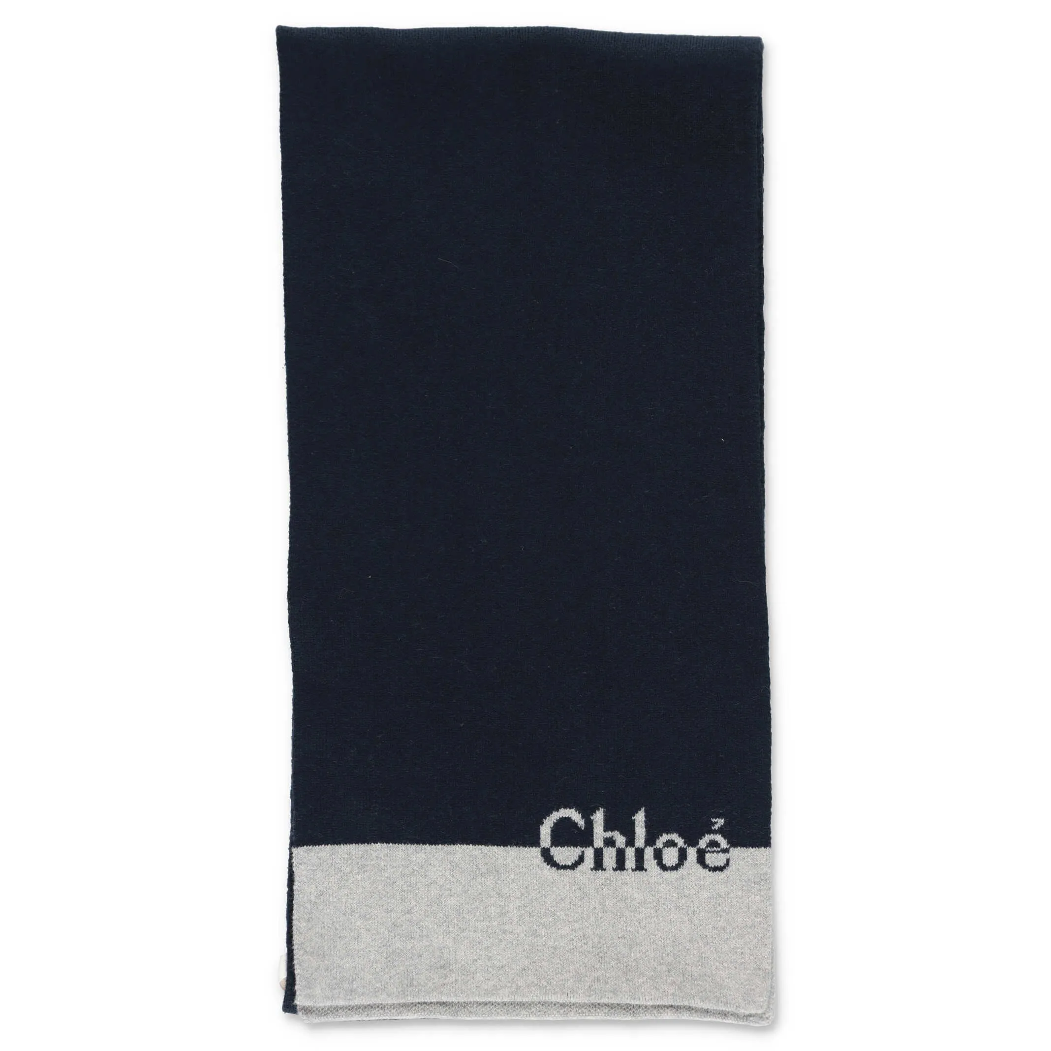 Chlo Kids Logo Intarsia Two-Tone Scarf