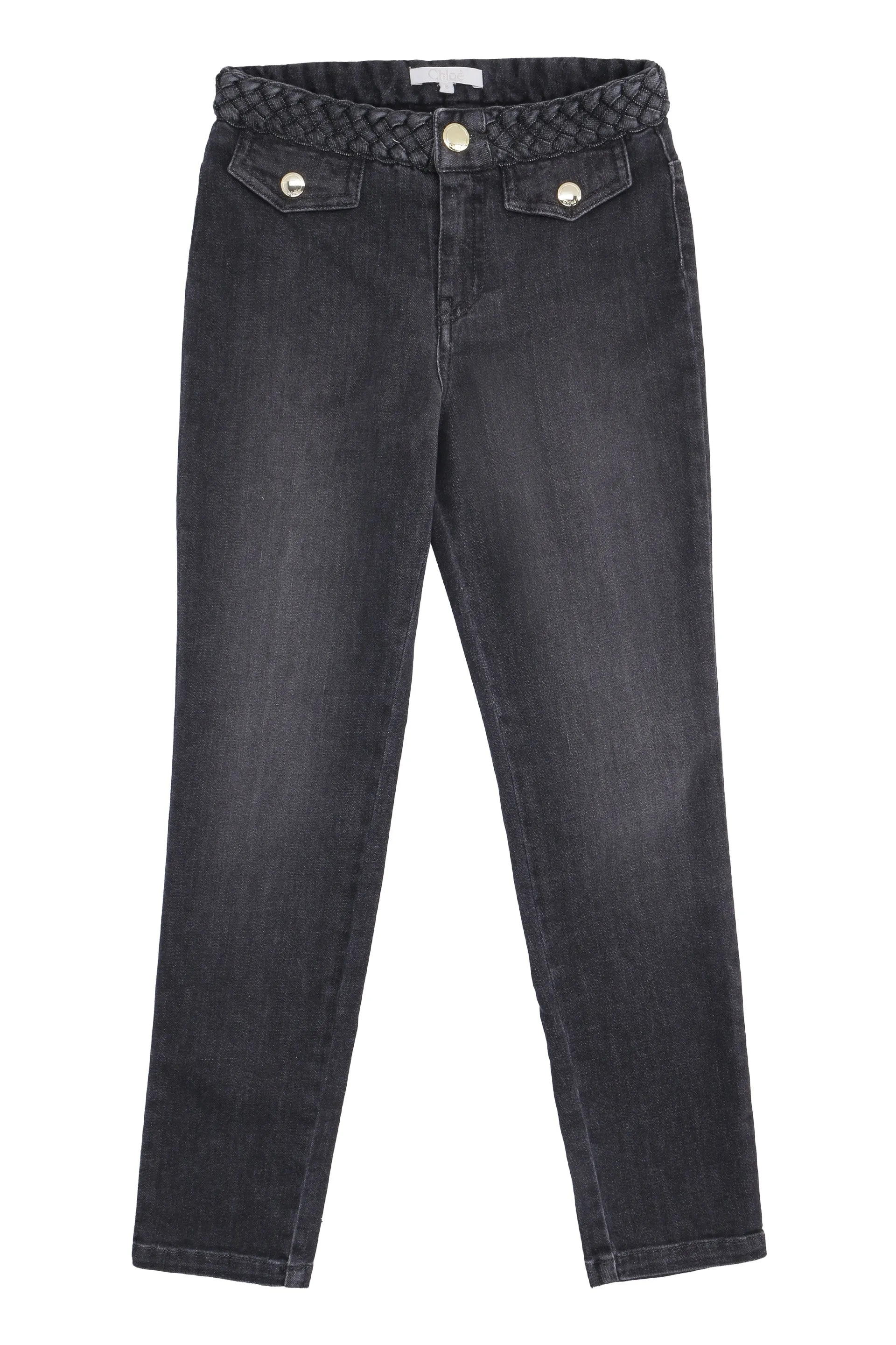 Chlo Kids Logo Patch Skinny Leg Jeans