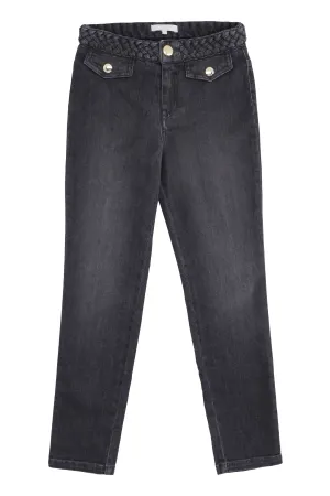 Chlo Kids Logo Patch Skinny Leg Jeans