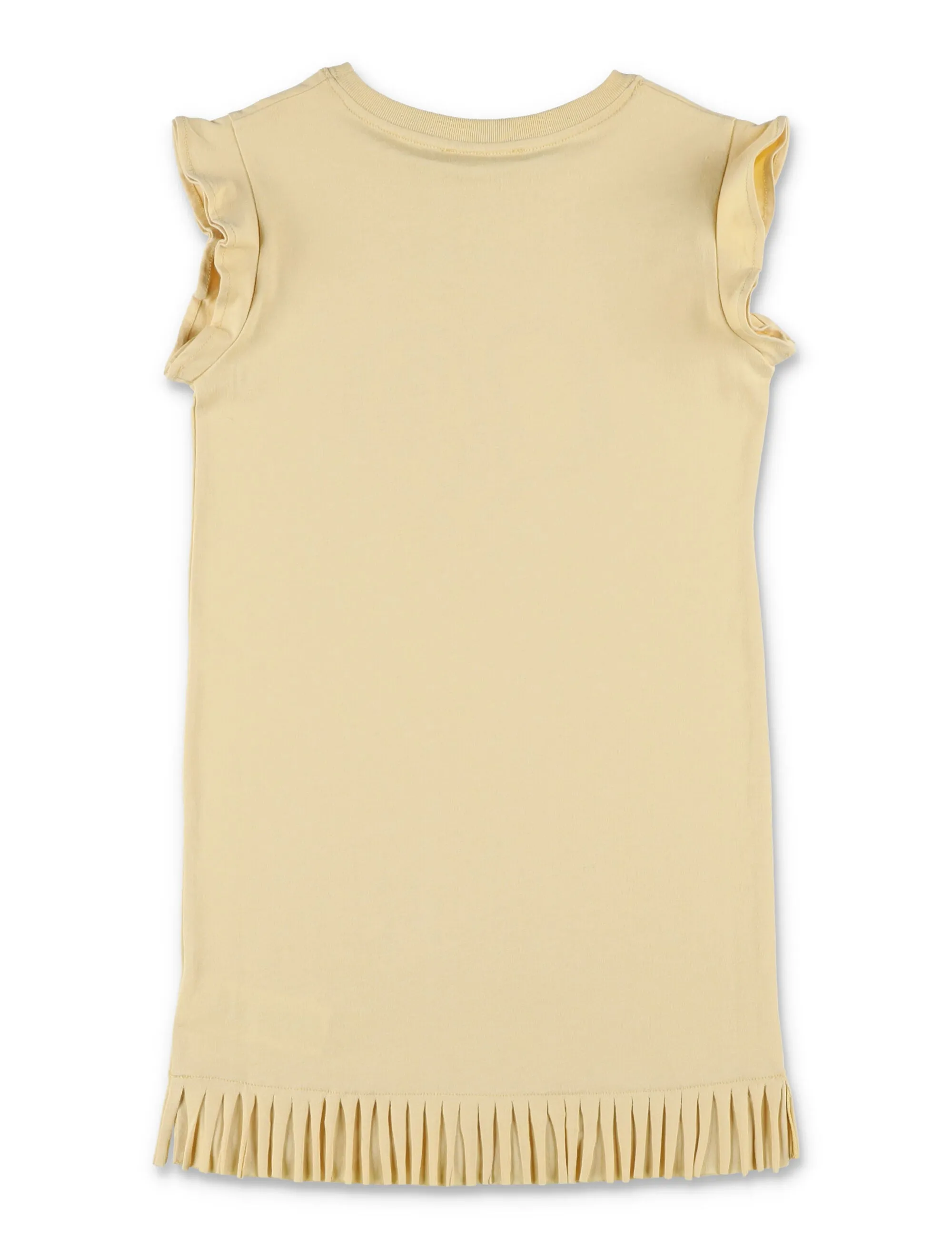 Chlo Kids Logo Printed Fringed Edge Dress