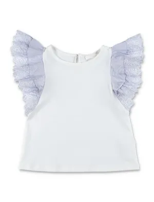 Chlo Kids Ruffle Sleeved Crewneck T-Shirt