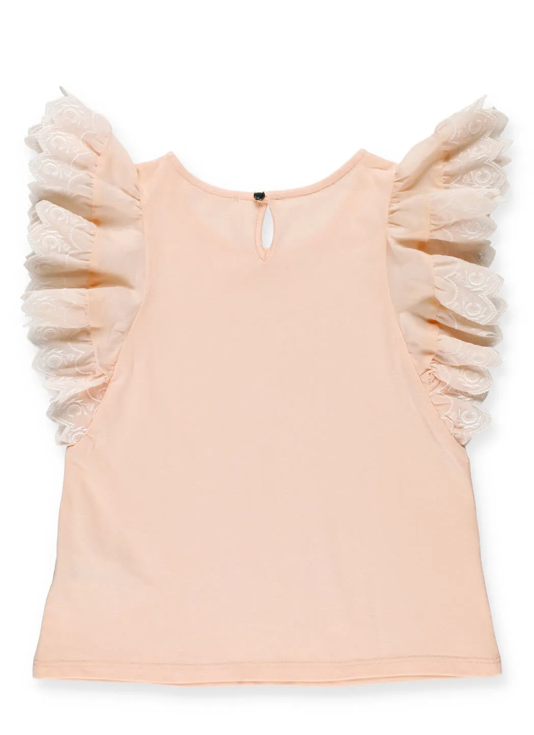 Chlo Kids Ruffled Lace Sleeve T-Shirt