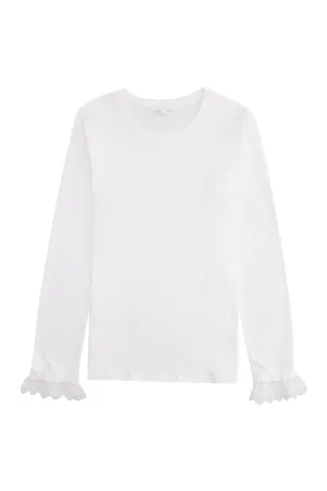 Chlo Kids Scallop Cuffs Long-Sleeve Top
