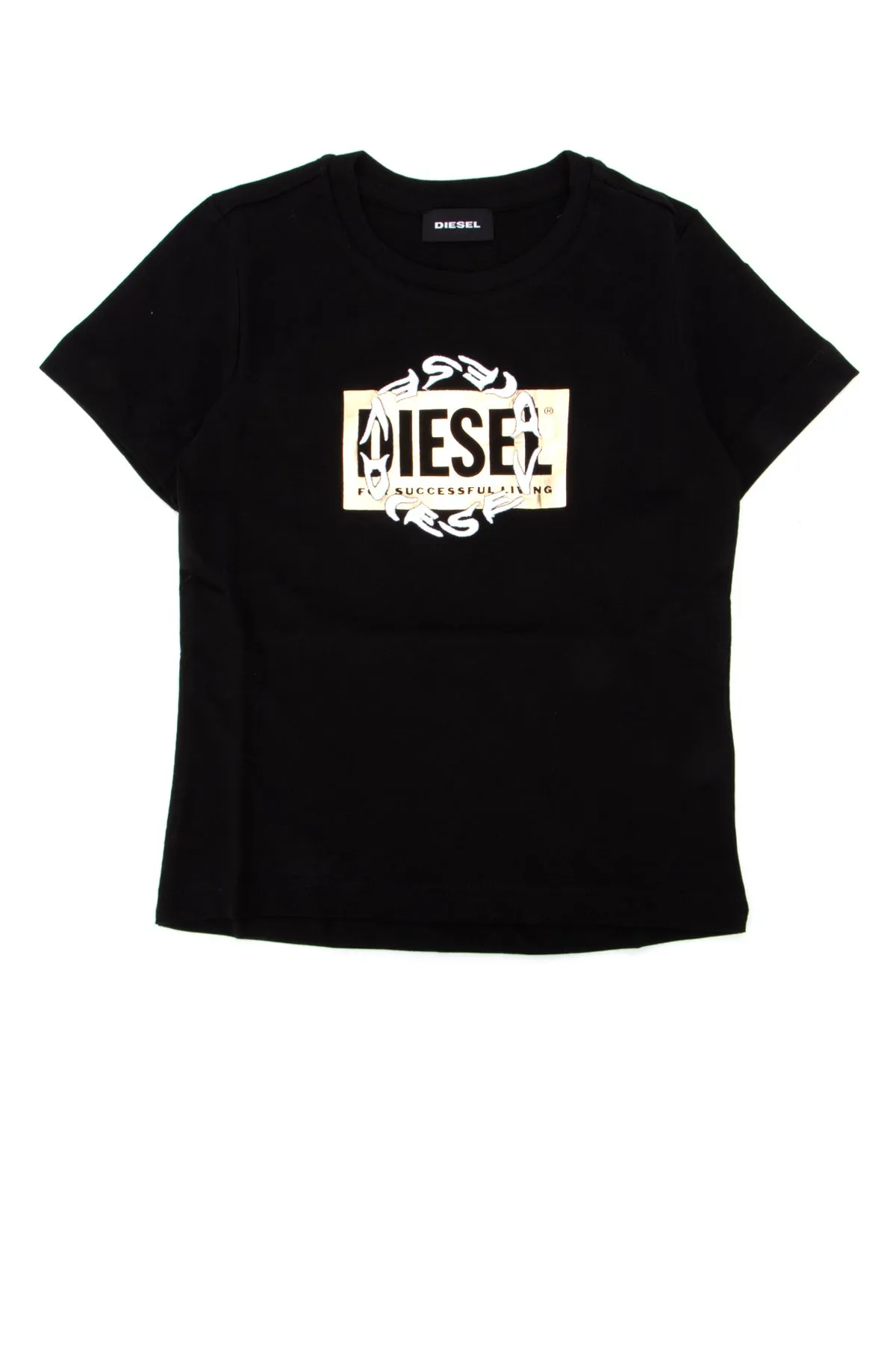 Diesel Kids Tsilyrsuc Double Logo Print T-Shirt