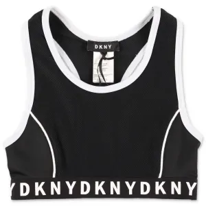 DKNY Kids Logo Tape Crop Top