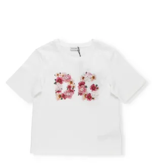 Dolce & Gabbana Kids Camellia Logo Print T-Shirt
