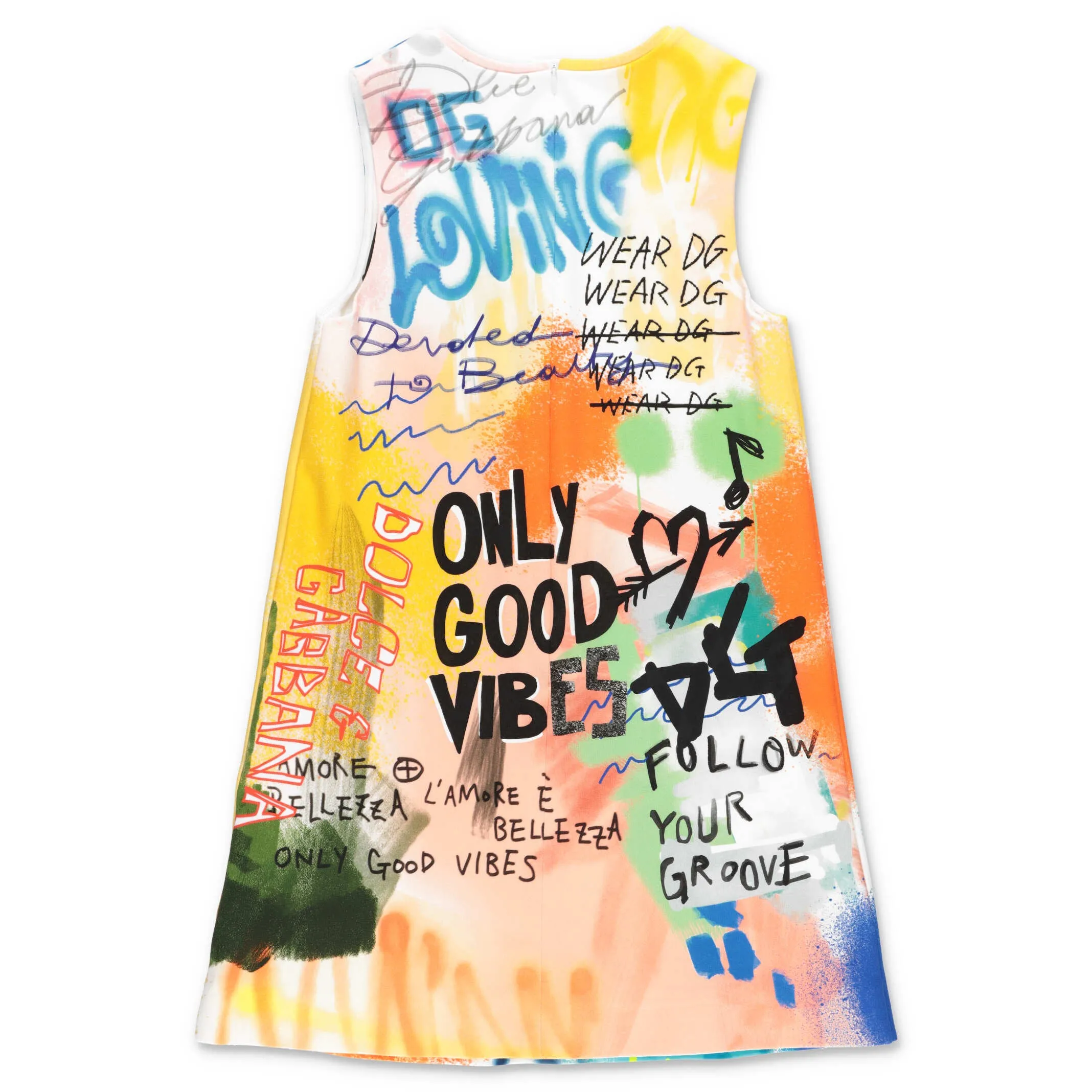 Dolce & Gabbana Kids Graphic Printed Sleeveless Dress