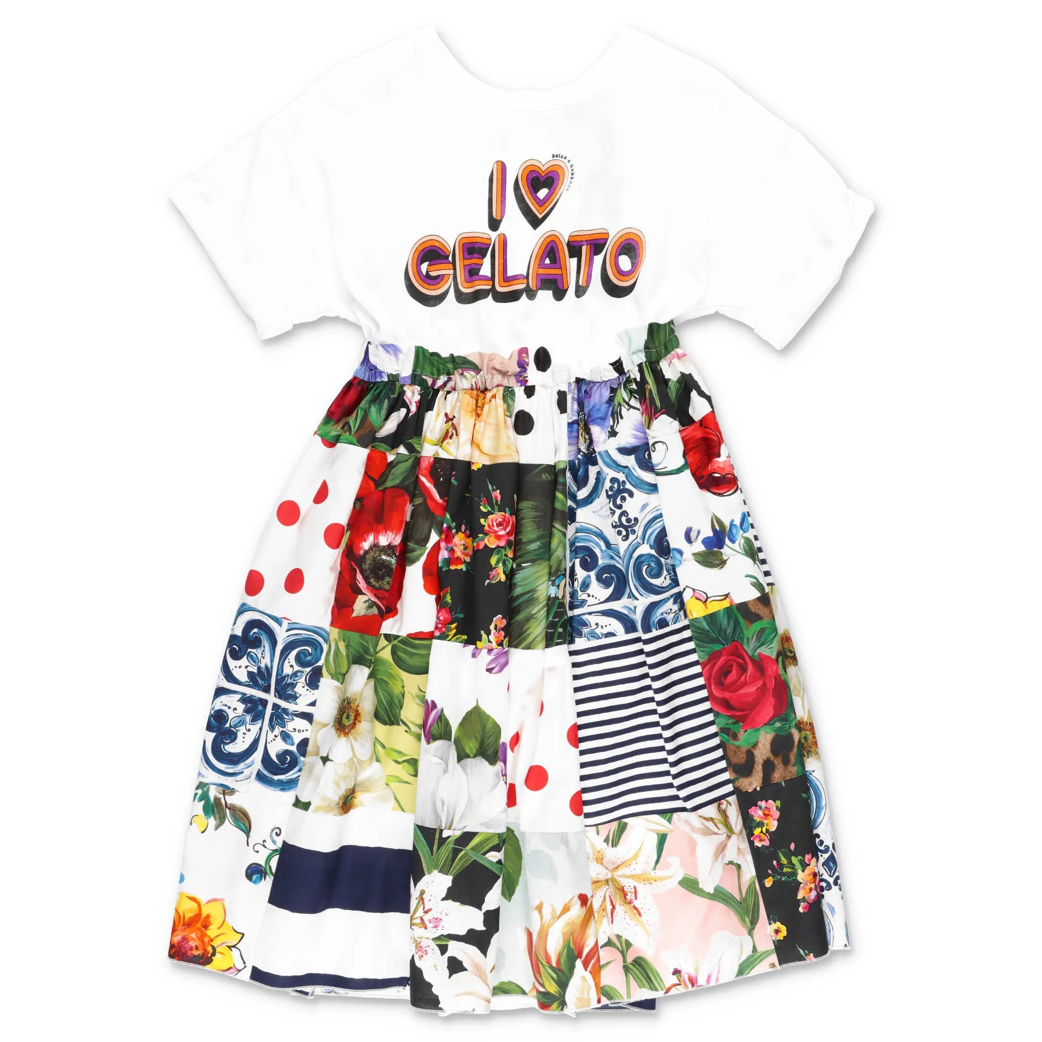 Dolce & Gabbana Kids I Love Gelato Print Dress