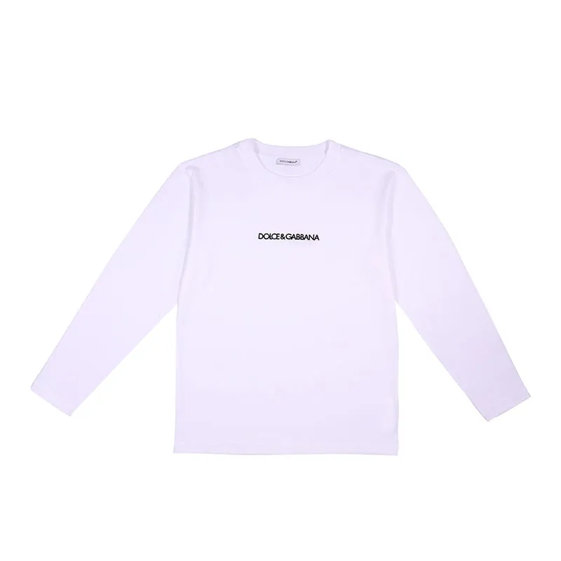 Dolce & Gabbana Kids Logo Embroidered Long Sleeve T-Shirt