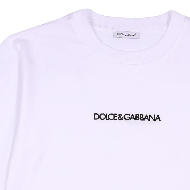 Dolce & Gabbana Kids Logo Embroidered Long Sleeve T-Shirt