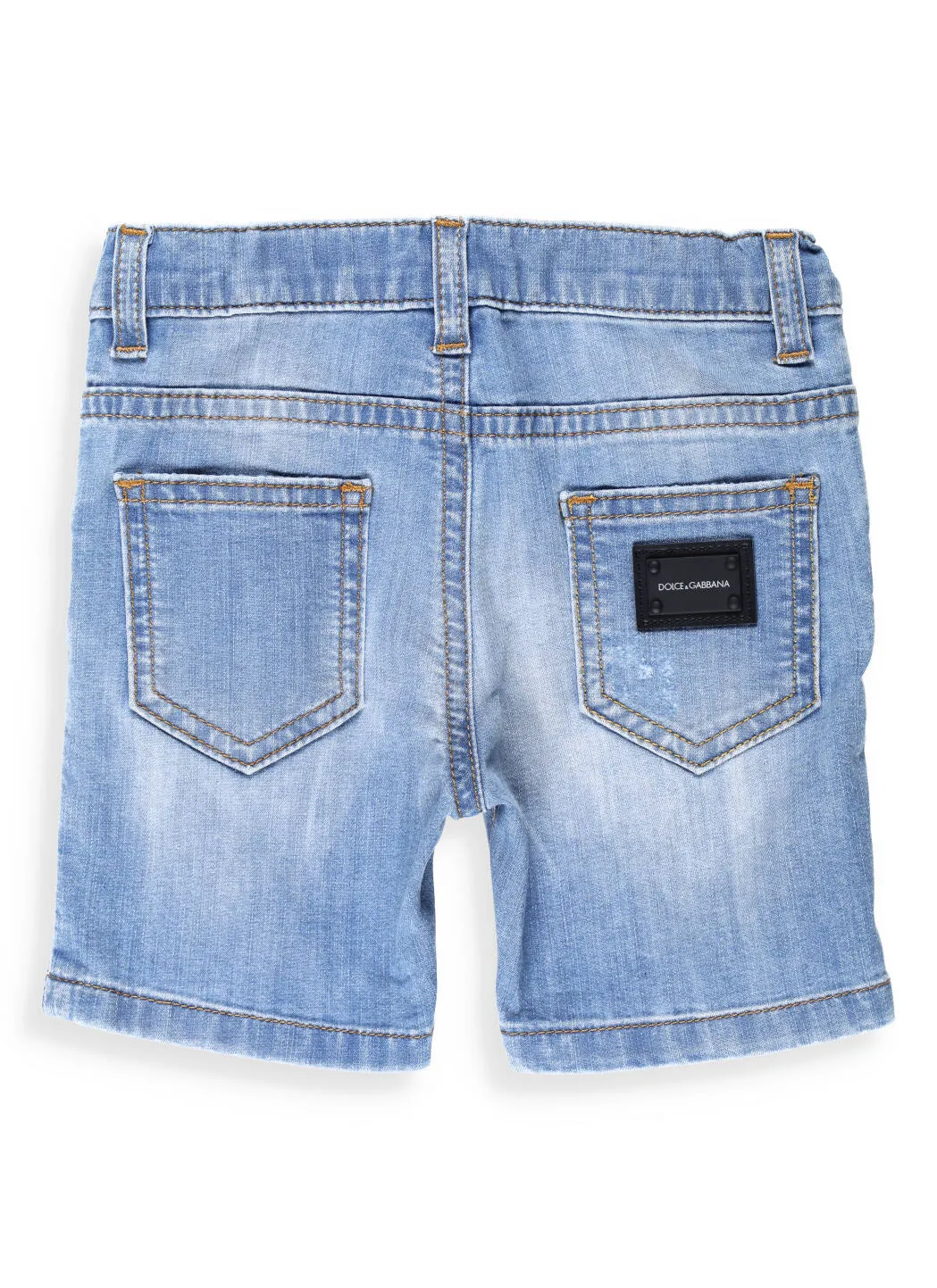 Dolce & Gabbana Kids Logo Patch Denim Shorts