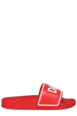 Dolce & Gabbana Kids Logo Print Slides