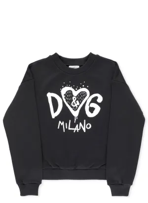 Dolce & Gabbana Kids Logo Printed Crewneck Sweatshirt