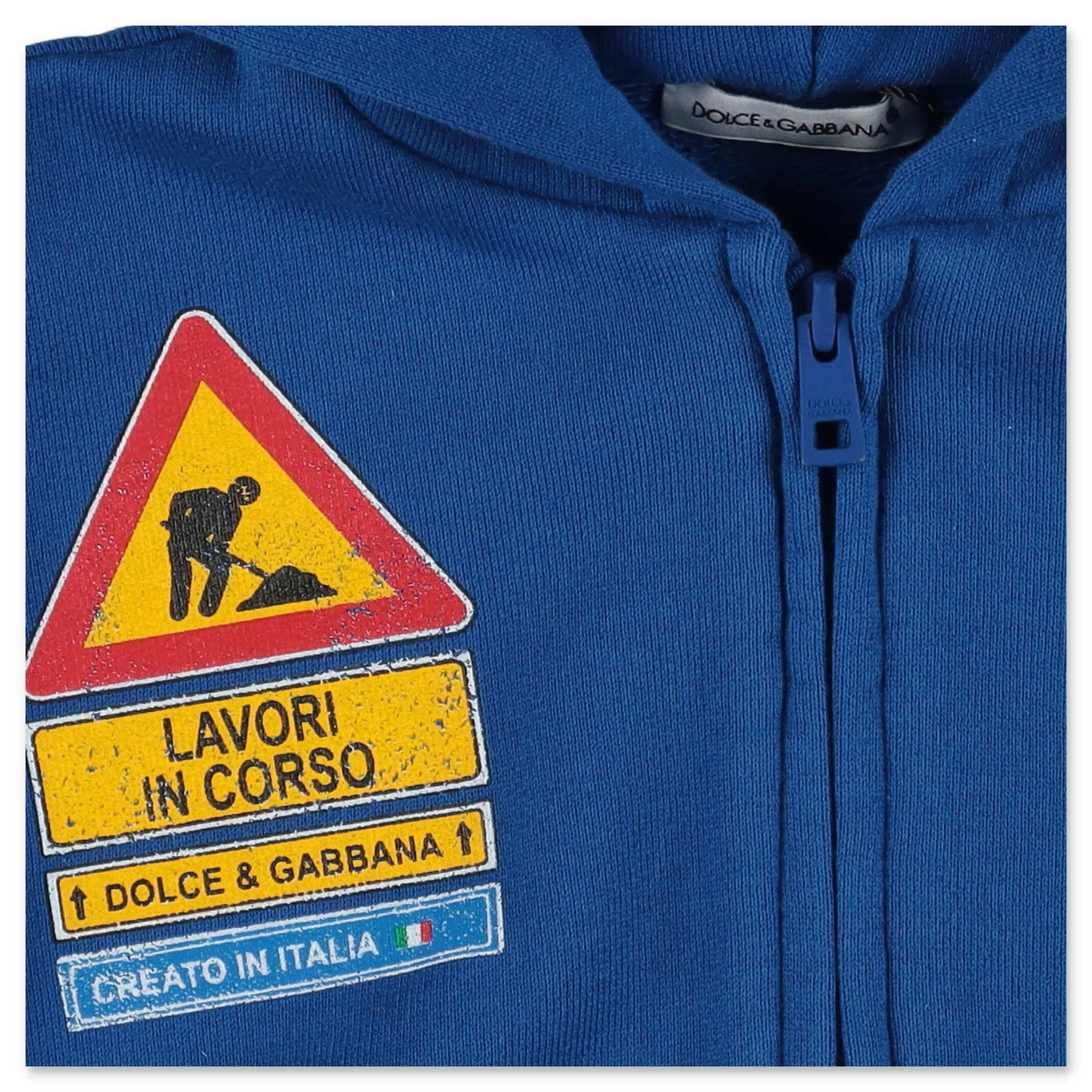 Dolce & Gabbana Kids Road Sign Printed Hooded Jacket