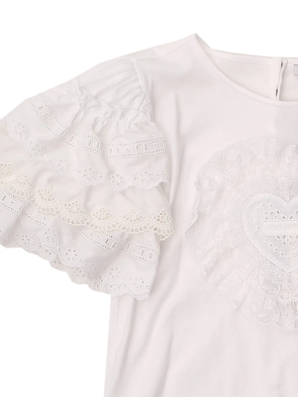 Dolce & Gabbana Kids Ruffled Sleeve Crewneck Top