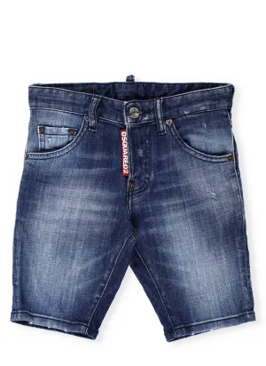 Dsquared2 Kids Logo Patch Denim Shorts