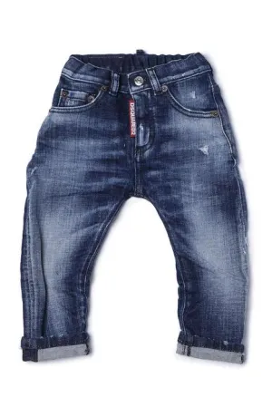 Dsquared2 Kids Logo Patch Faded Effect Jeans