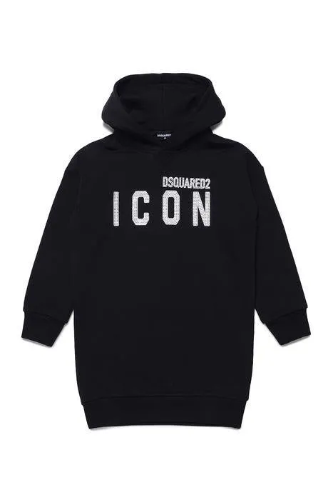 Dsquared2 Kids Logo Printed Embellished Hoodie Dress