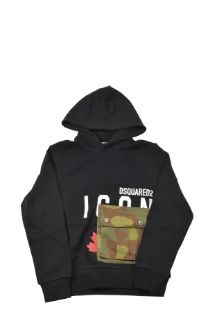 Dsquared2 Kids Pocket Detail Logo Printed Hoodie