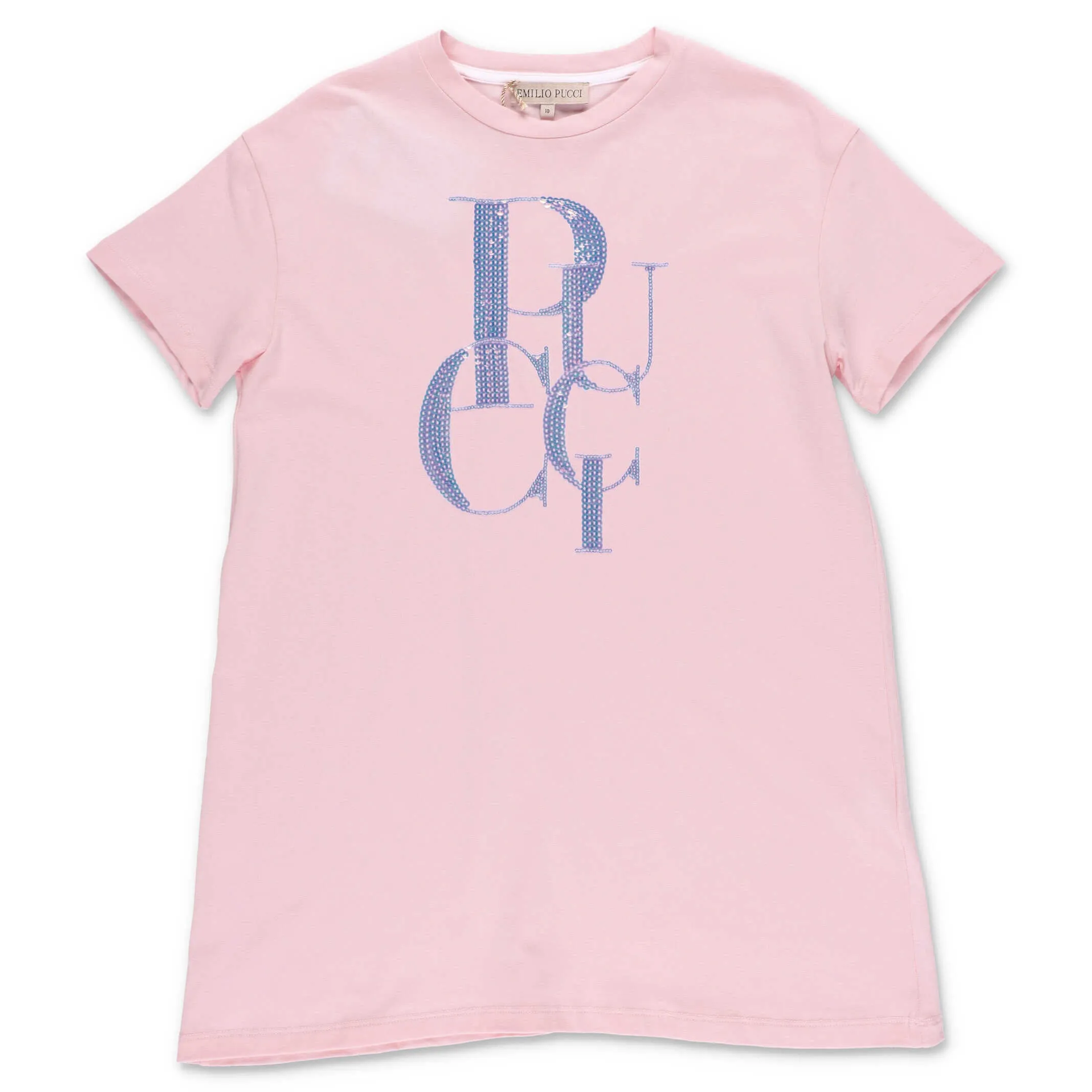 Emilio Pucci Junior Sequin Logo T-Shirt Dress